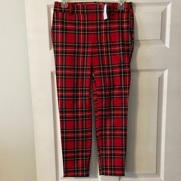 J. Crew Pants - J. Crew Red Plaid Women’s Winnie Dress Pants size 2 brand new inseam 25”